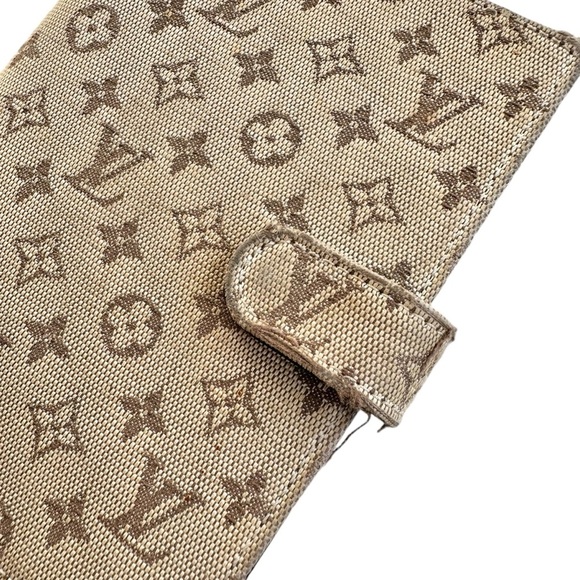 Authentic Louis Vuitton Beige & Brown Mini Lin Canvas & Leather Agenda PM - Picture 11 of 11